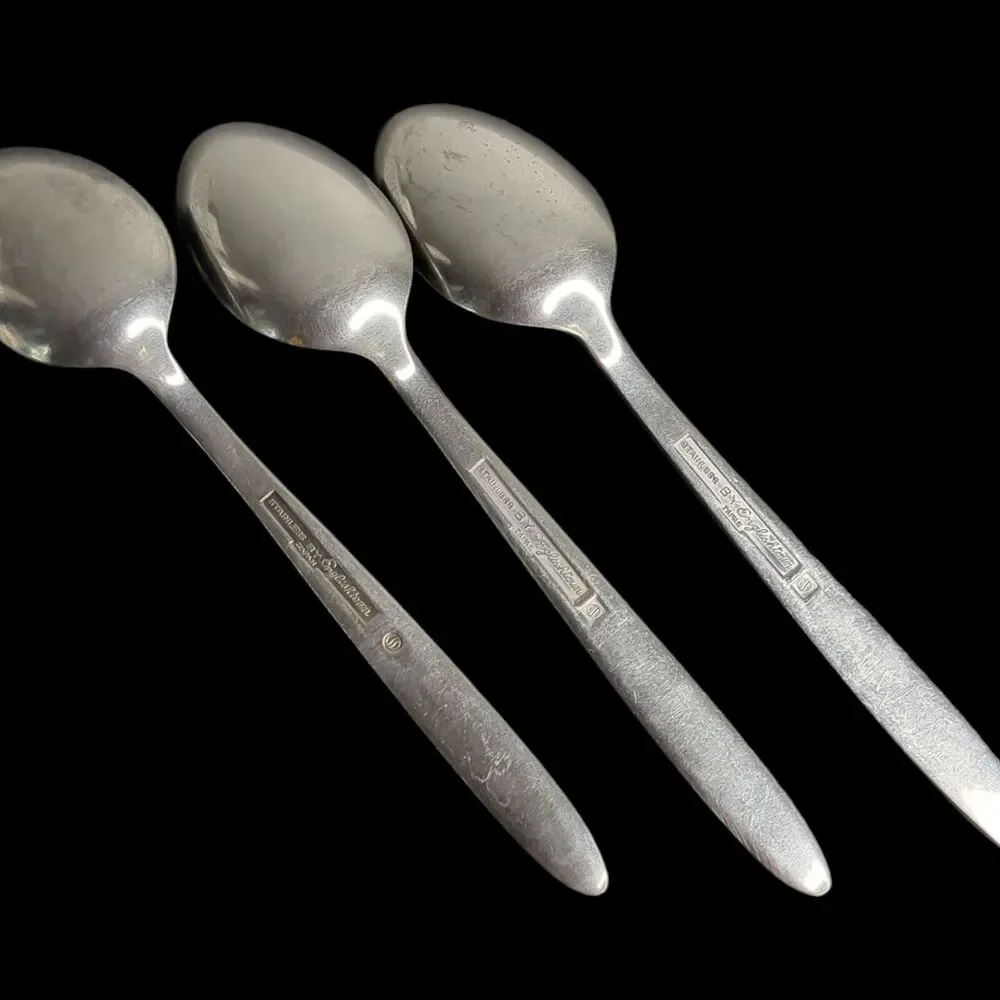 Lot of 3 Table Spoon Englishtown ENS2 Stainless Glossy Flatware 7 1/4